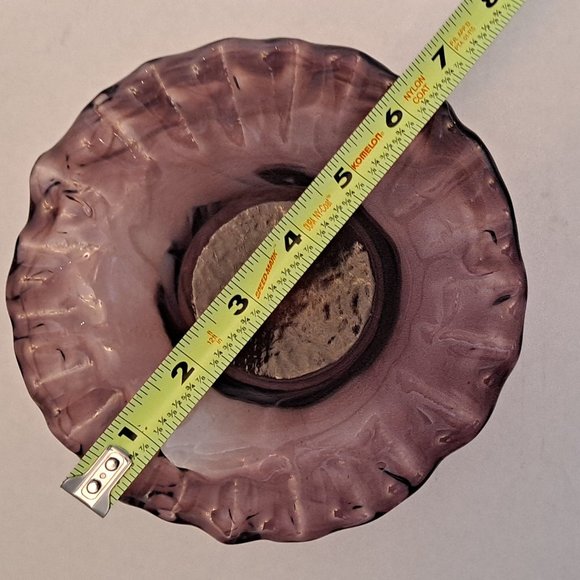 PURPLE SLAG GLASS DISH - Picture 5 of 6